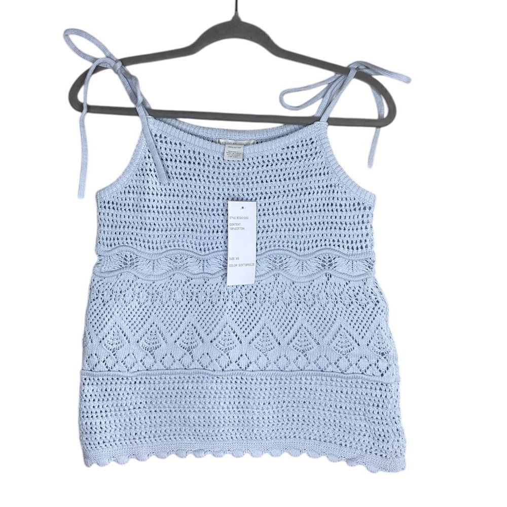 NWT Design History Tank Blue Top Knit Size XS
